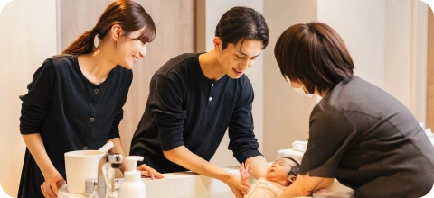 沐浴のレッスン風景