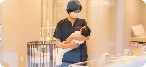 画像：ベビールームでのお預かり風景